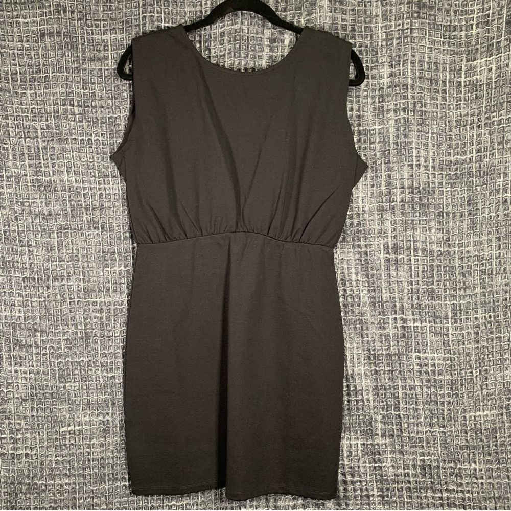SOCIALITE Women's Black V-Neck Back Mini Rayon Blend Dress Large #885
